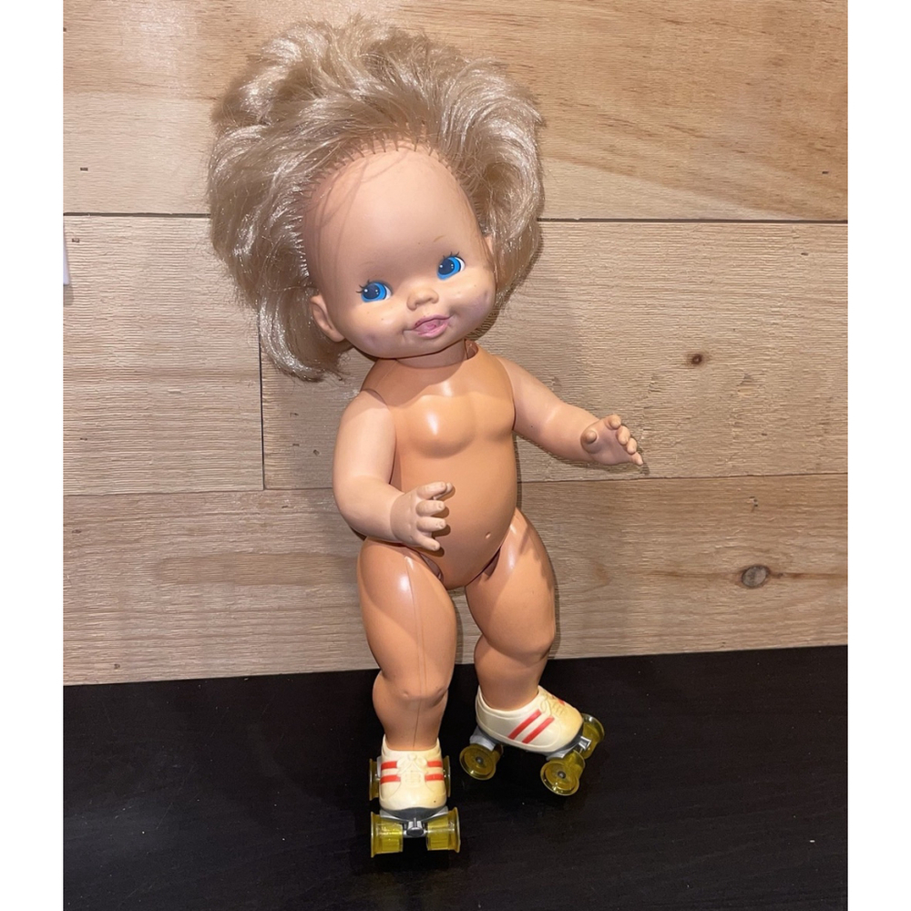 Mattel 1980’s Baby Skates 15”‎ Doll Great Condition - No Clothes - Tested Works!